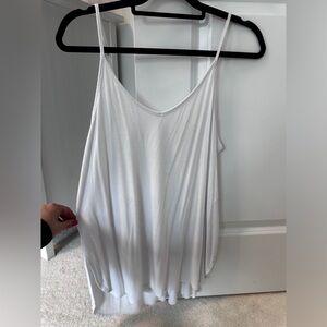 White high low side slit camisole tank
